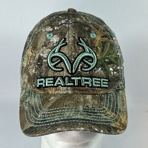 Realtree Women's Hat Cap Camo Teal Strap Back Adjustable Country Girl Western